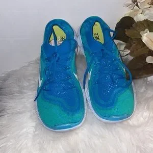 Nike | Shoes | Nike Free Flyknit Sz 7 In Neo Turquoisewhiteatomic